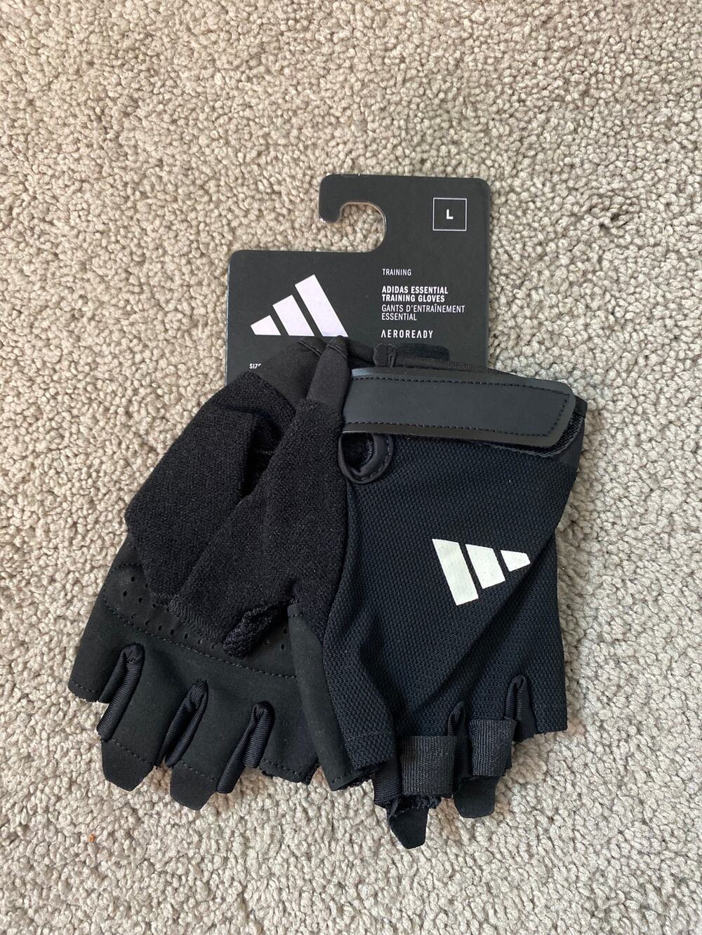 New Adidas Essential Training Gloves Weight Lifting Gym Fitness Size Large NWT